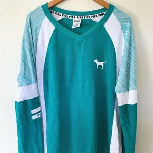 Pink V Neck Sweatshirt